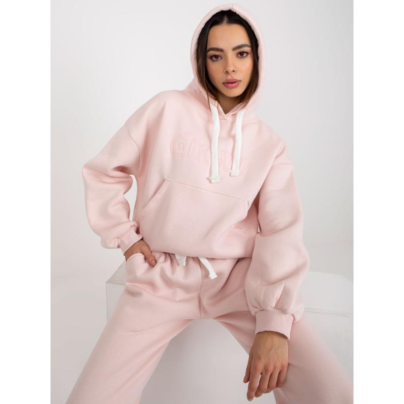 Dámská souprava s mikinou a kapucí ANGELIA světle růžová