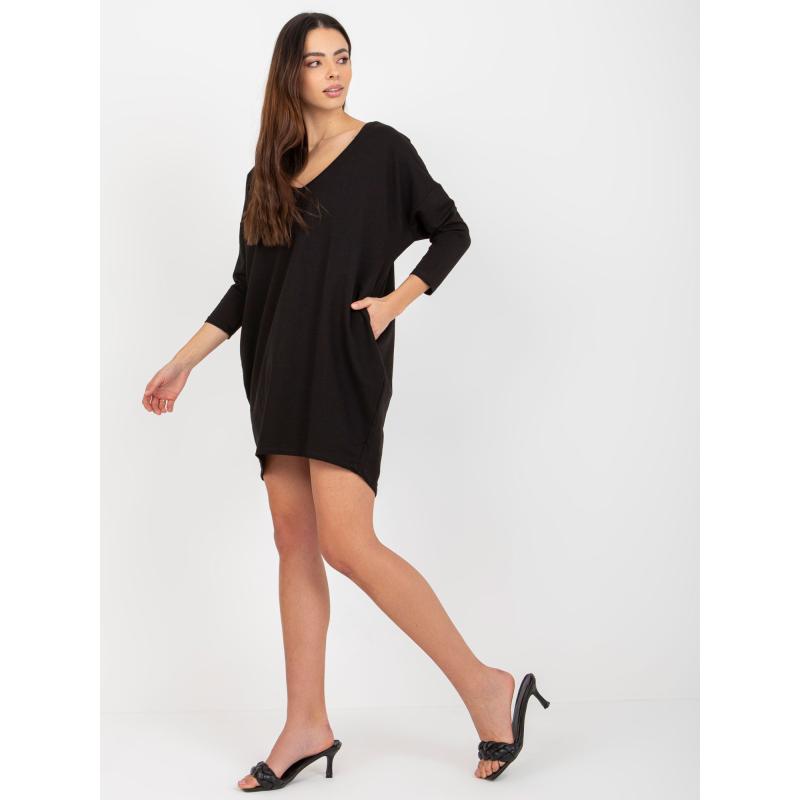 Dámské šaty s výstřihem do V SABRINA černé 