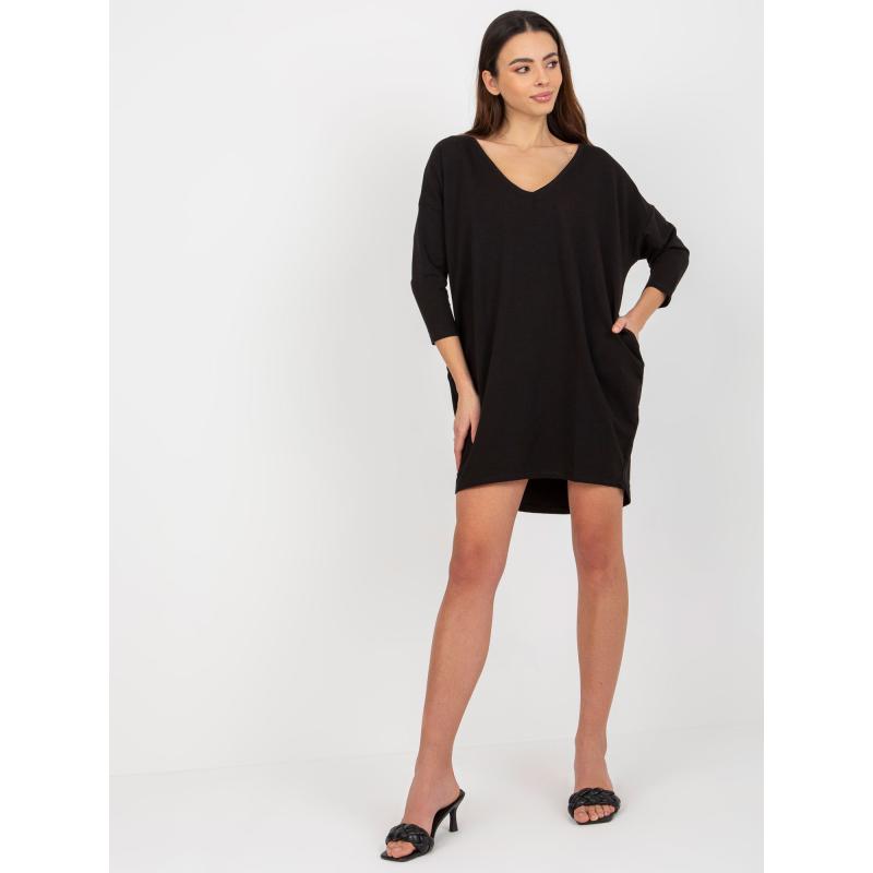 Dámské šaty s výstřihem do V SABRINA černé 