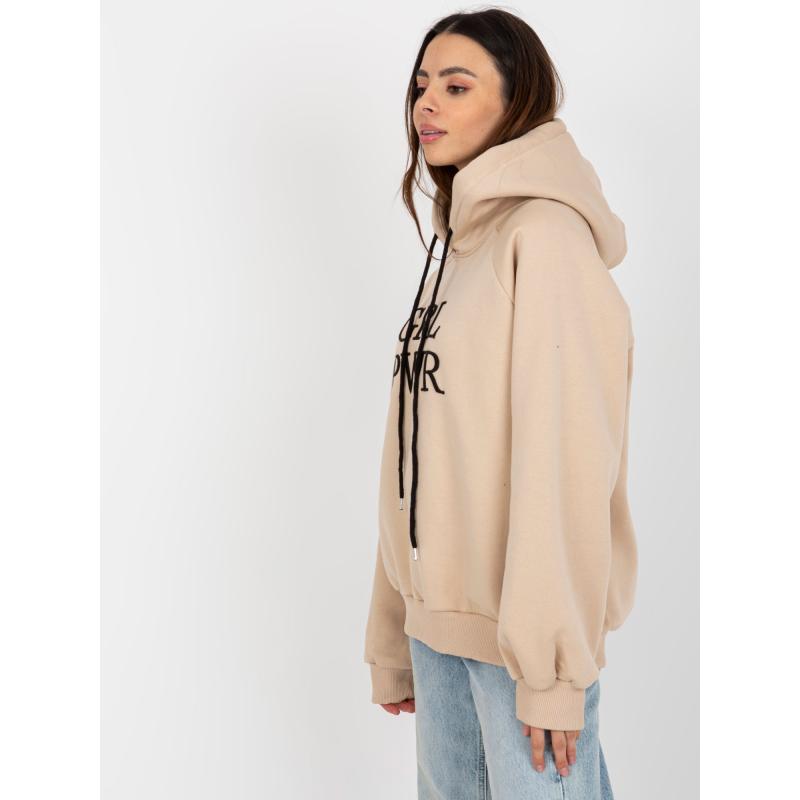 Dámská mikina s kapucí a nápisem DEBBY béžová 