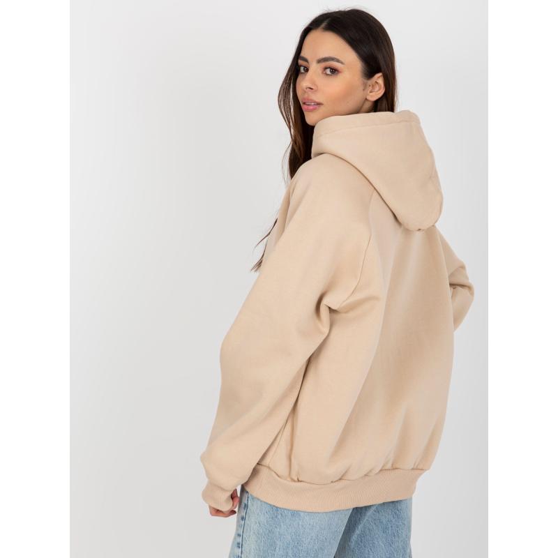 Dámská mikina s kapucí a nápisem DEBBY béžová 