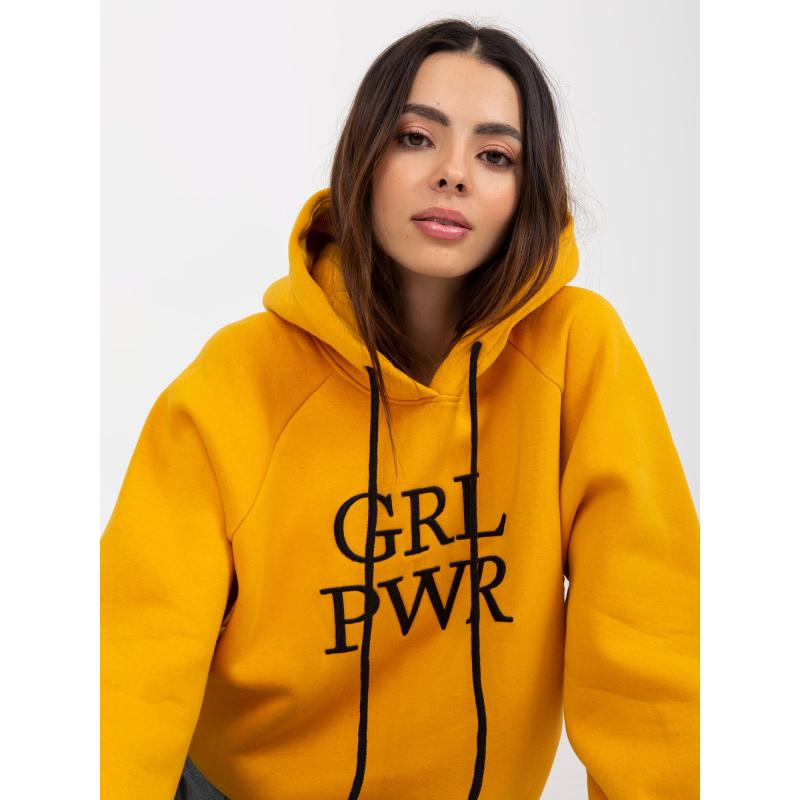 Dámská mikina s kapucí DEBBY tmavě žlutá 