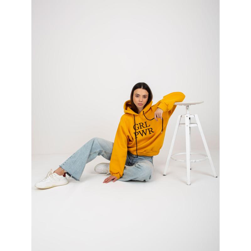Dámská mikina s kapucí DEBBY tmavě žlutá 