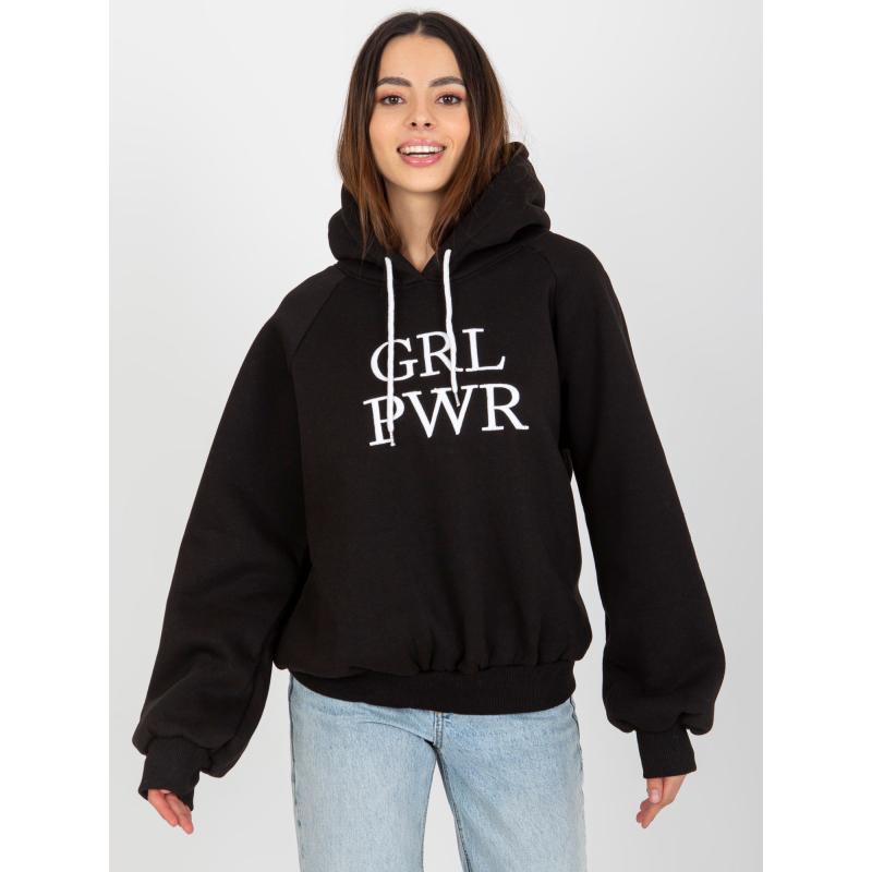 Dámská mikina s kapucí a nápisem DEBBY černá 