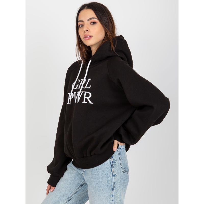 Dámská mikina s kapucí a nápisem DEBBY černá 