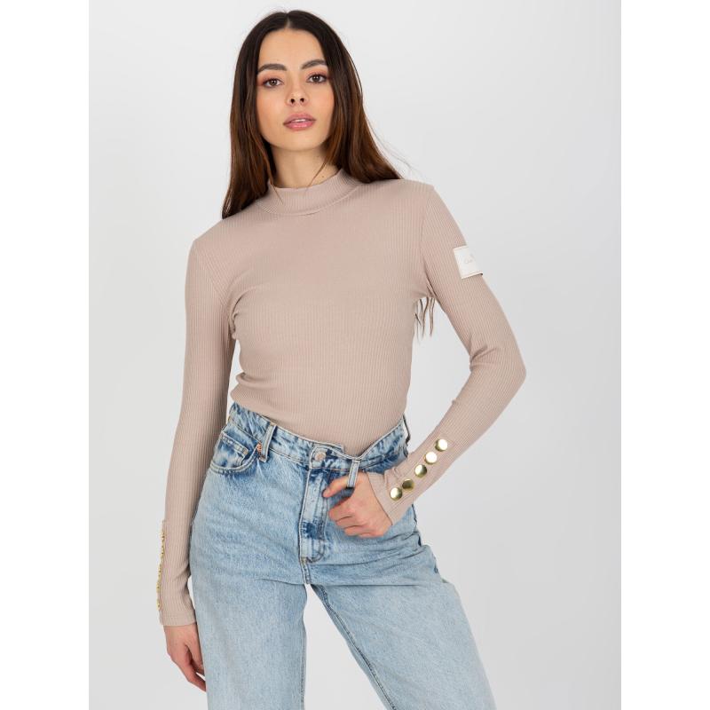 Dámská halenka pruhovaná OCH BELLA béžová 