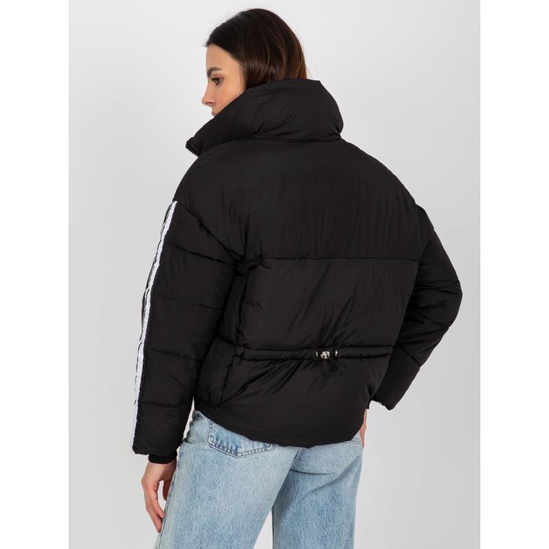 Dámska bunda bez kapucne prešívaná zimná REBA čierna