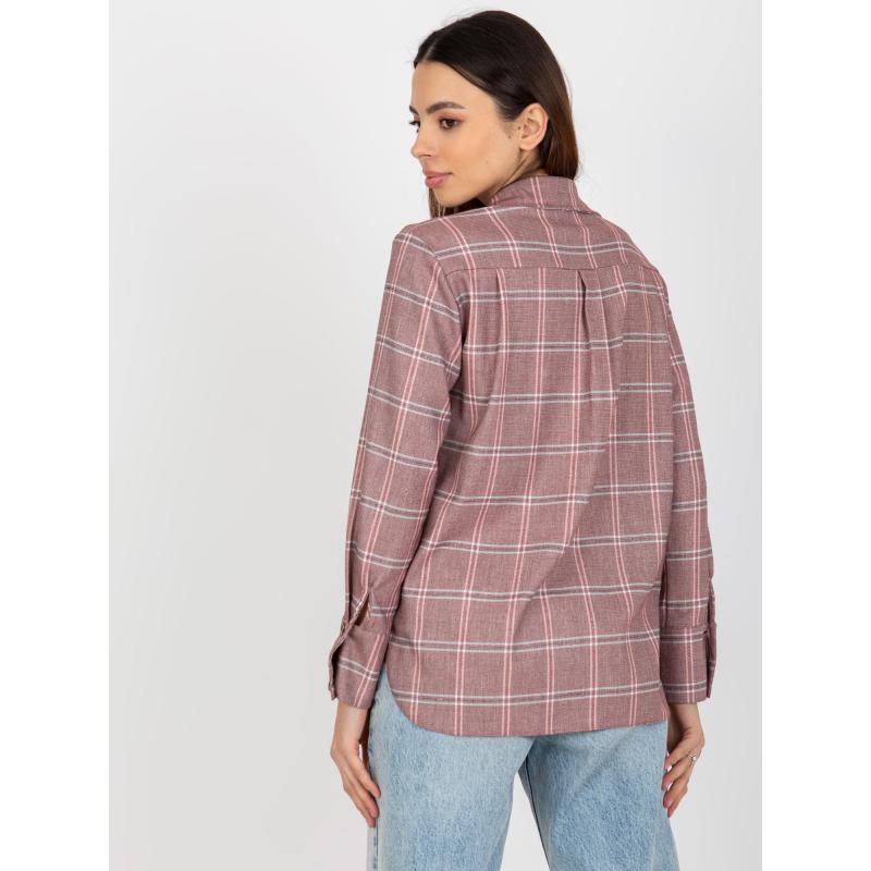 Dámská kostkovaná košile z viskózy HOLLY tmavě růžová 