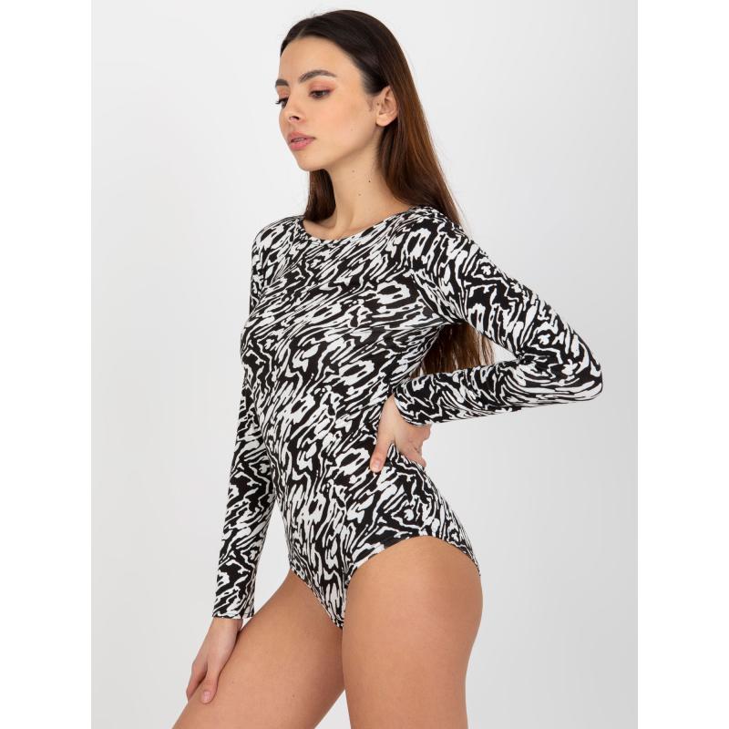 Dámske body vzorované viskózové MACY čiernobiele