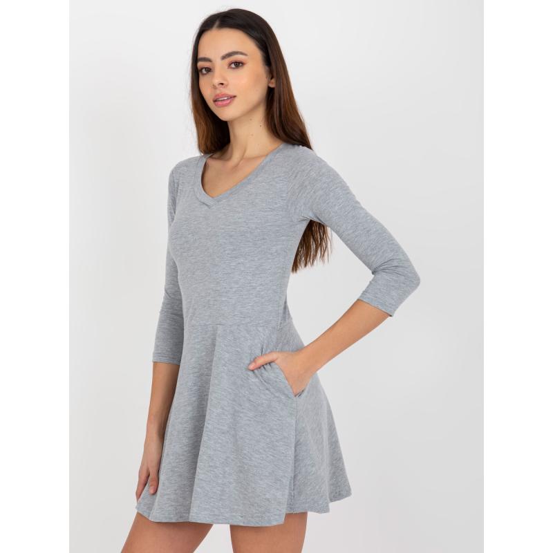 Dámské šaty s výstřihem do V mini JILLIAN šedé  