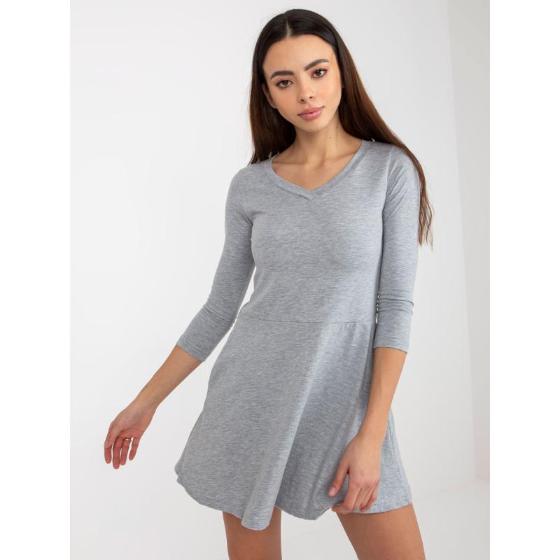 Dámské šaty s výstřihem do V mini JILLIAN šedé  