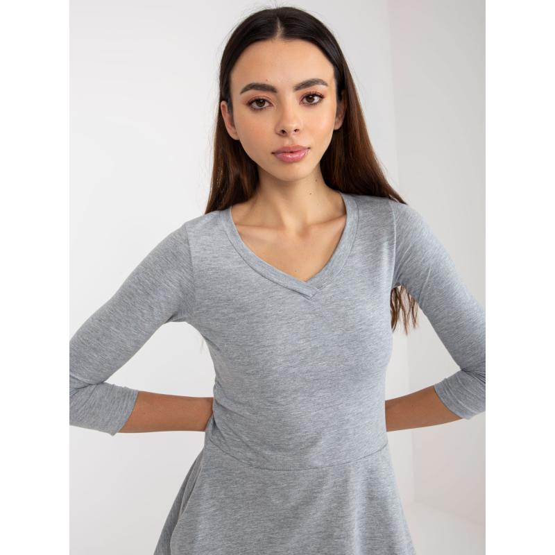 Dámské šaty s výstřihem do V mini JILLIAN šedé  