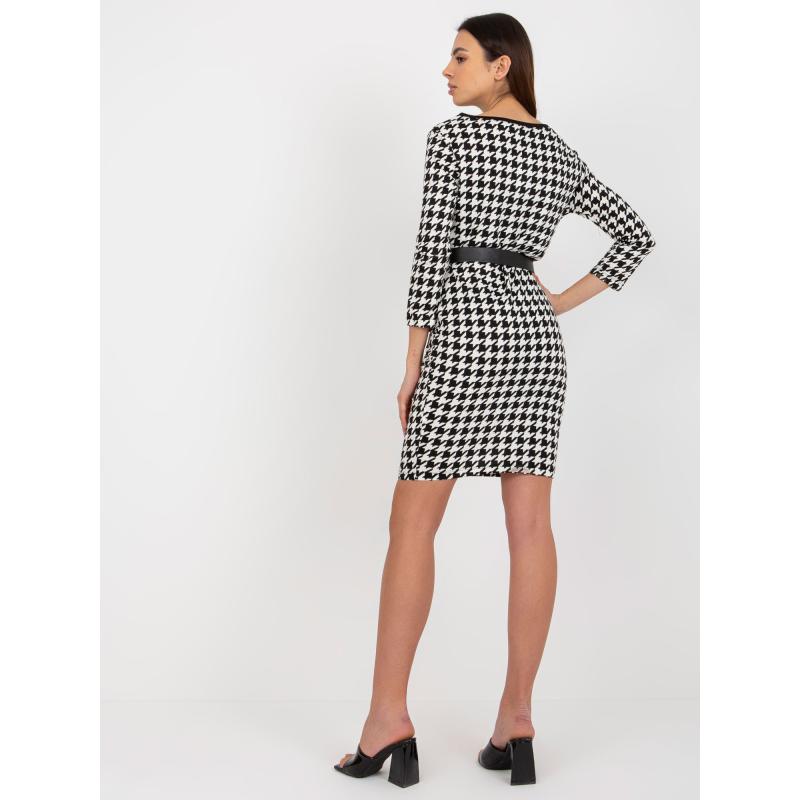 Dámské šaty s páskem OCH BELLA černobílé