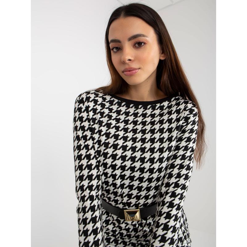 Dámské šaty s páskem OCH BELLA černobílé