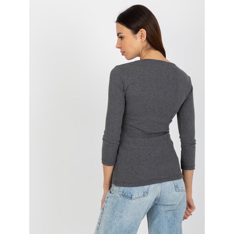 Dámská halenka s průstřihy pruhovaná SOFIE tmavě šedá 