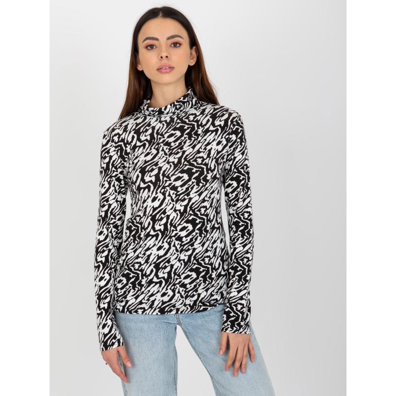 Dámska blúzka s rolákom a potlačou EMERSON čiernobiela