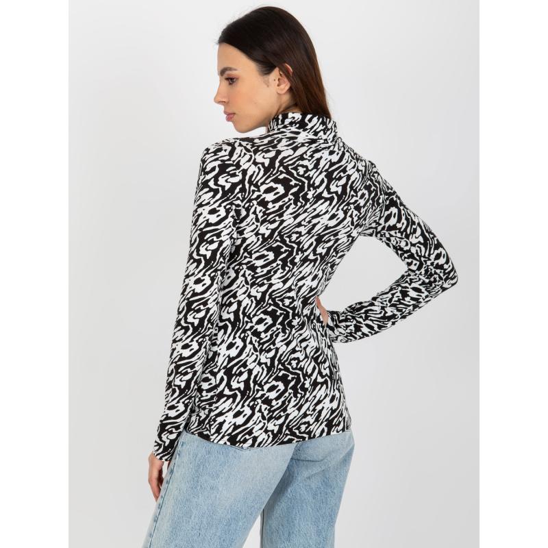 Dámska blúzka s rolákom a potlačou EMERSON čiernobiela
