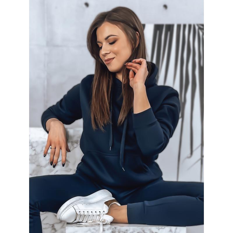 Női kapucnis pulóver BASIC sötétkék