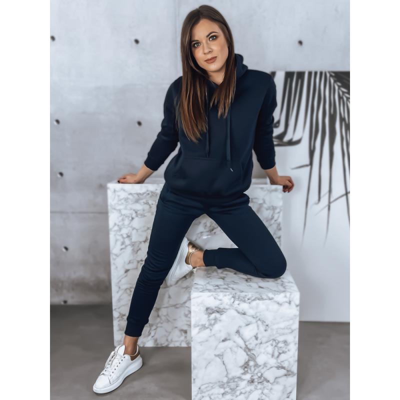 Női kapucnis pulóver BASIC sötétkék