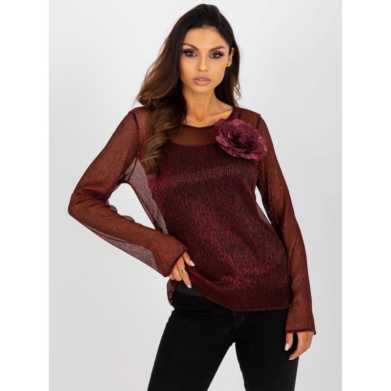 Dámská halenka společenská ADALYN červeno-černá 