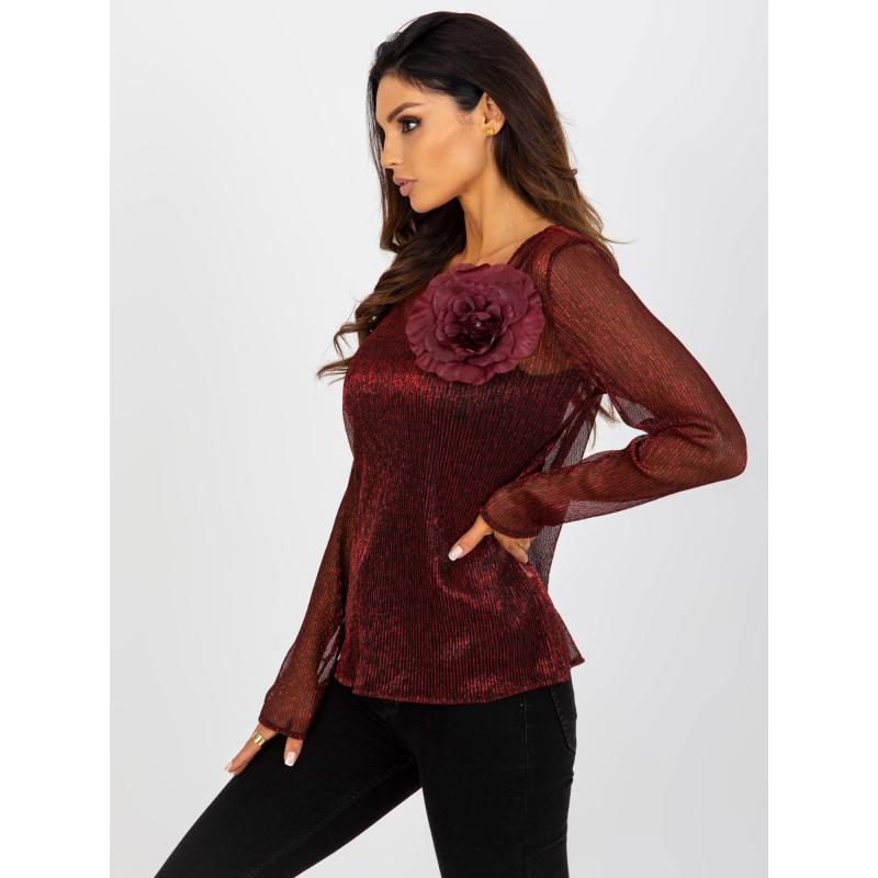 Dámská halenka společenská ADALYN červeno-černá 