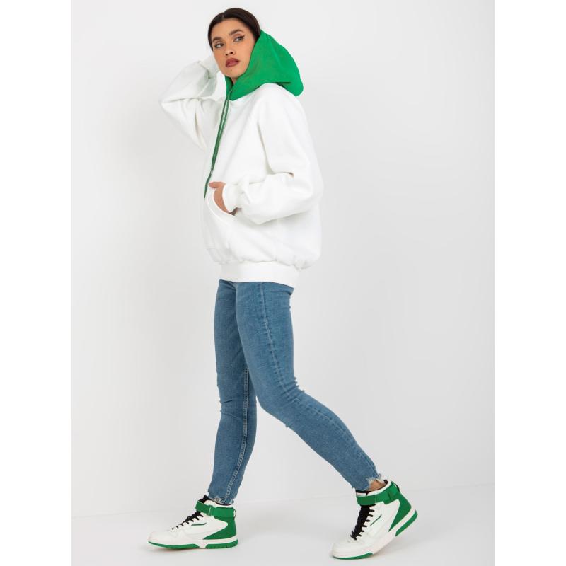 Dámská mikina s oversize střihem LILLI ecru zelená 