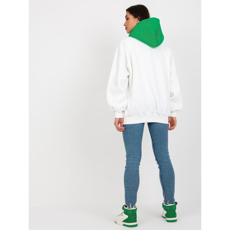 Dámská mikina s oversize střihem LILLI ecru zelená 