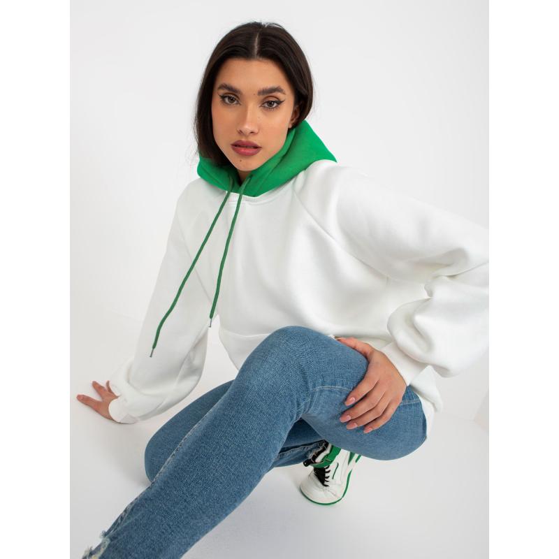 Dámská mikina s oversize střihem LILLI ecru zelená 