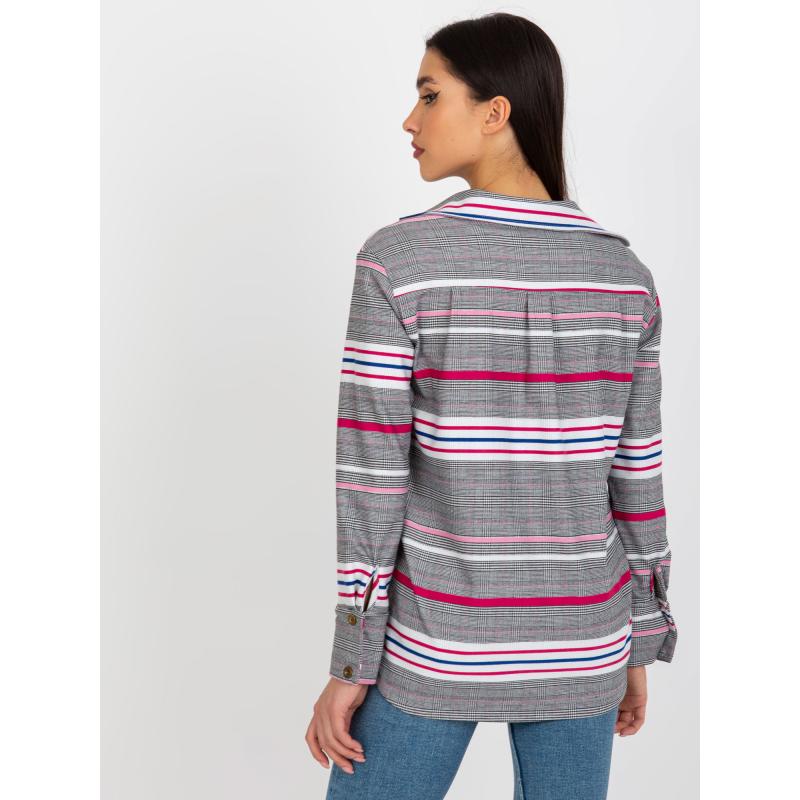 Dámská košile pruhovaná a kostkovaná OMEGA bílo-růžová 