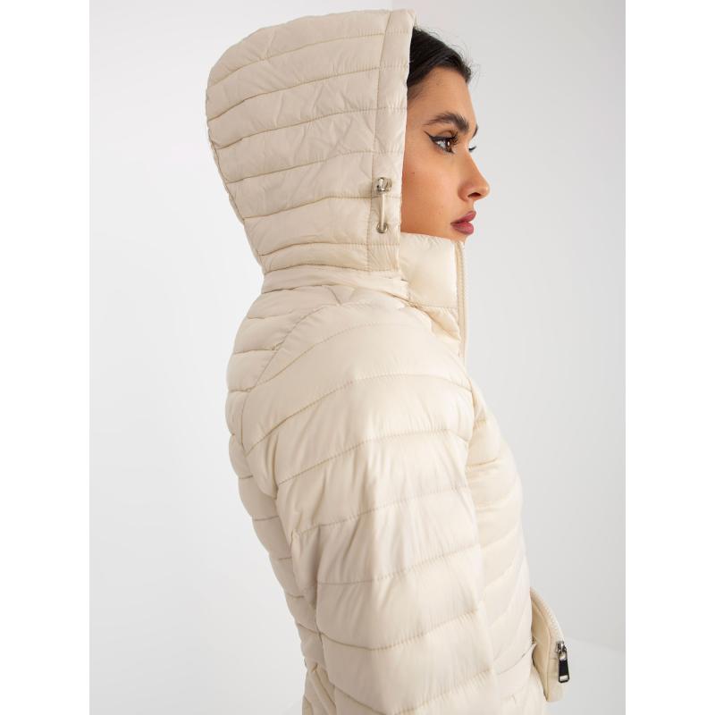 Dámská bunda s kapucí a kapsou KITTY světle béžová 