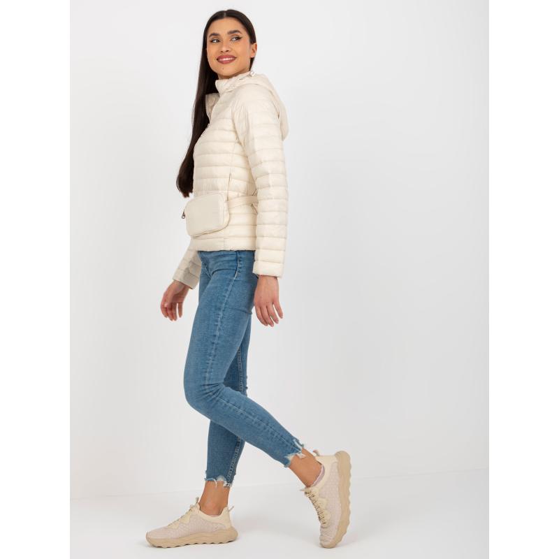 Dámská bunda s kapucí a kapsou KITTY světle béžová 