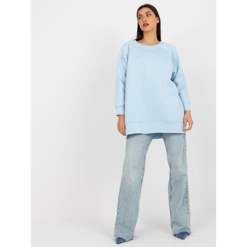 Dámská mikina basic bez kapuce DACEY světle modrá 