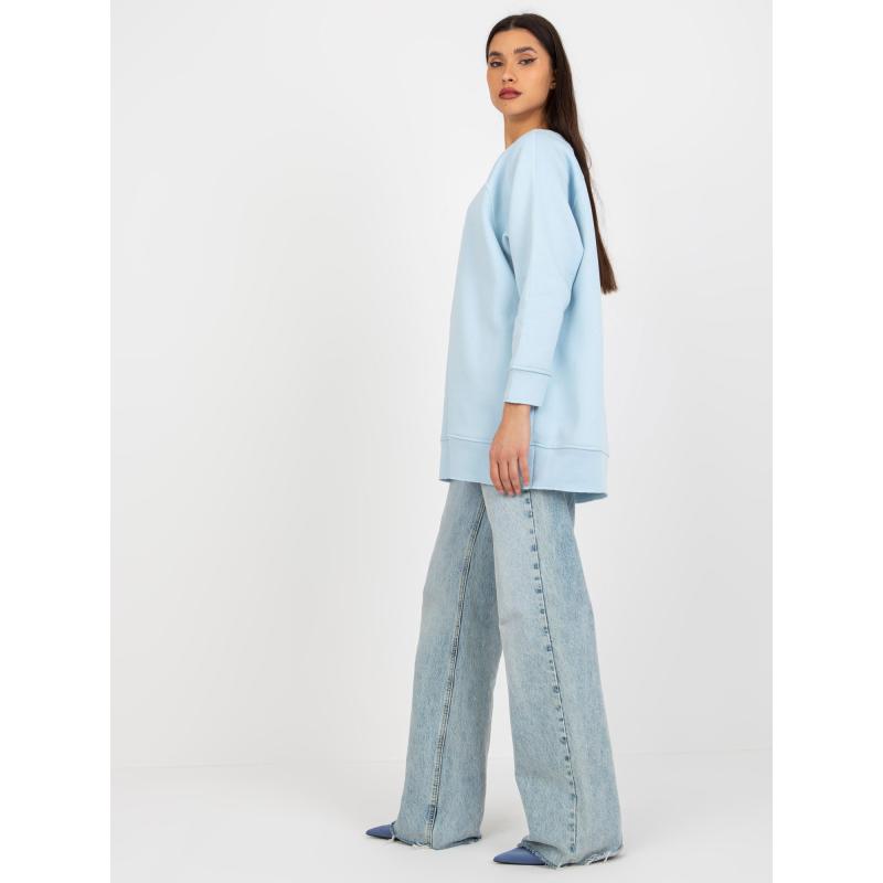 Dámská mikina basic bez kapuce DACEY světle modrá 