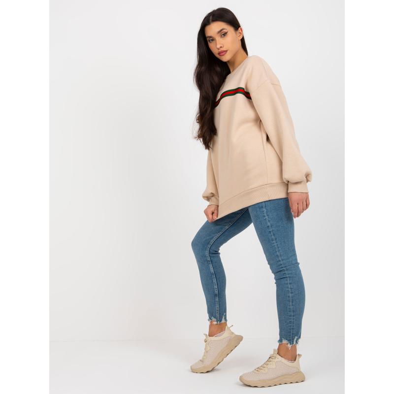Dámská mikina s kapucí a páskem MELINDA béžová 