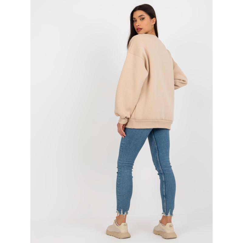 Dámská mikina s kapucí a páskem MELINDA béžová 