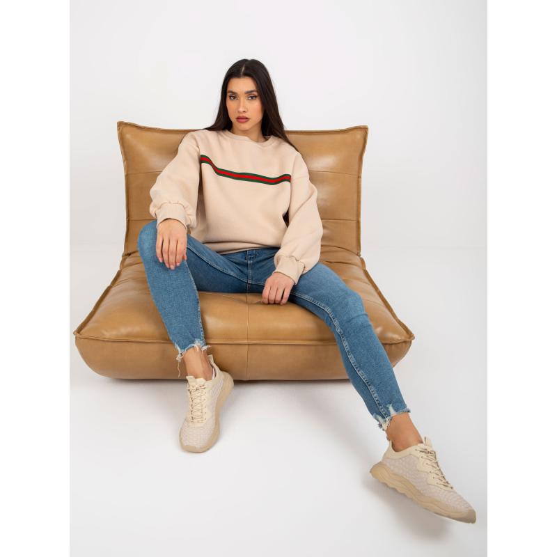 Dámská mikina s kapucí a páskem MELINDA béžová 