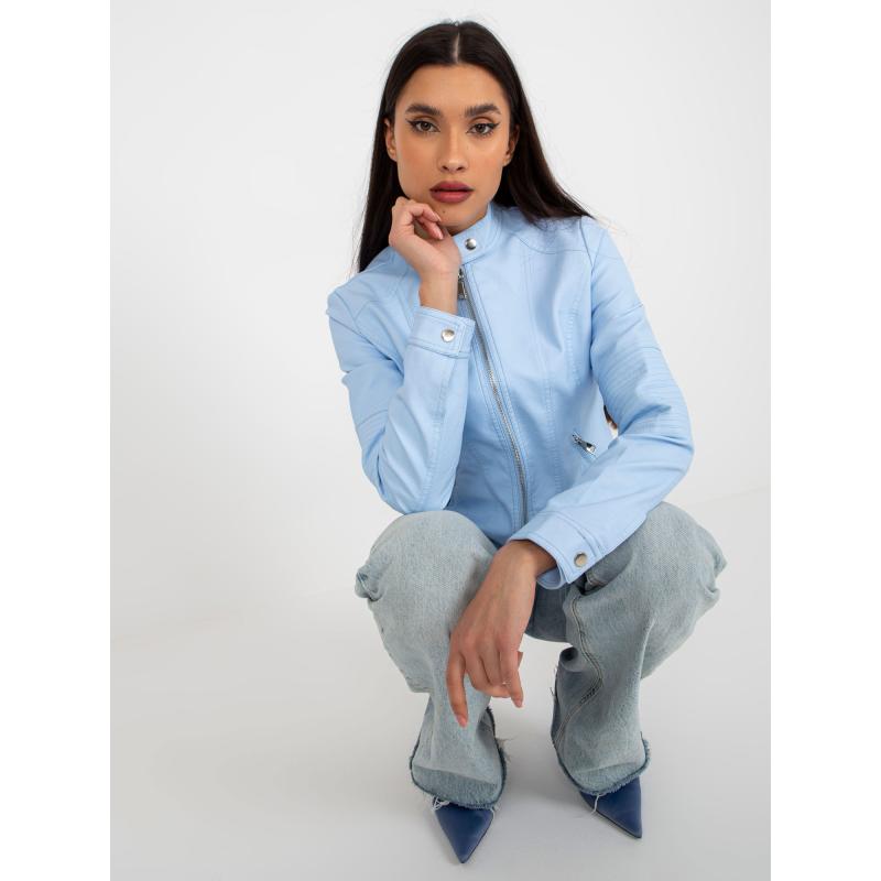 Női öko bőrdzseki béléssel ANGELICA világoskék