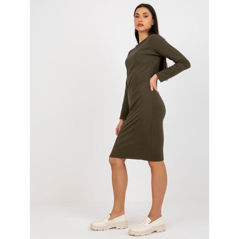 Női hosszú ujjú ruha CHLOE khaki színben