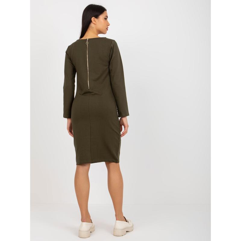 Női hosszú ujjú ruha CHLOE khaki színben