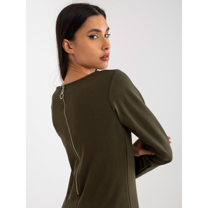 Női hosszú ujjú ruha CHLOE khaki színben