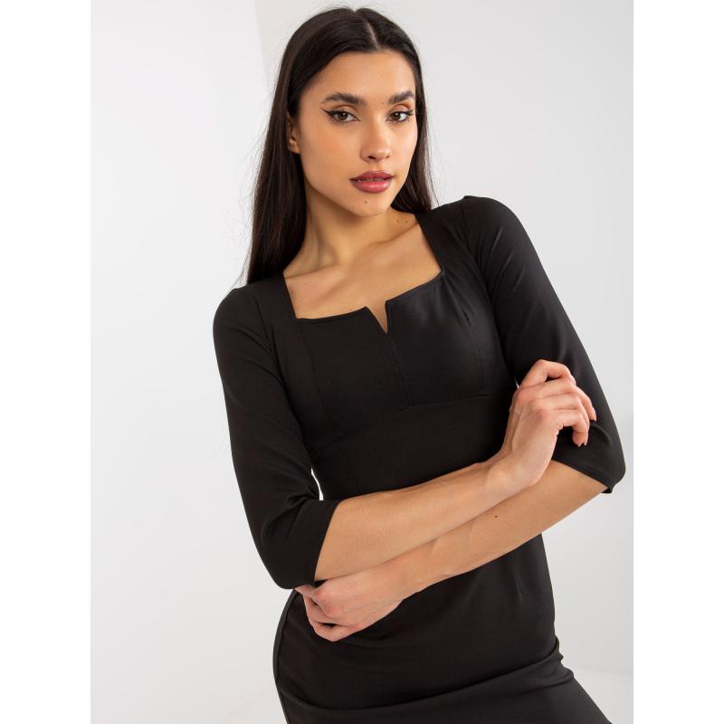 Női 3/4-es ujjú mini koktélruha KAILEY fekete