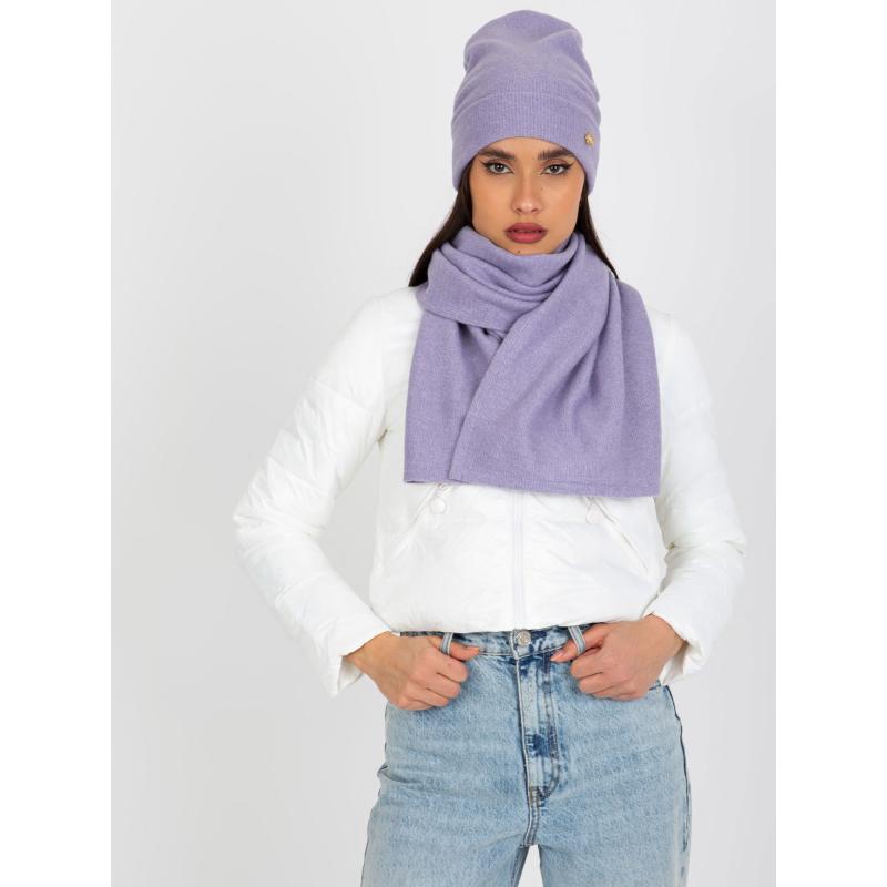 Női szett sapkával és sállal AMY lila
