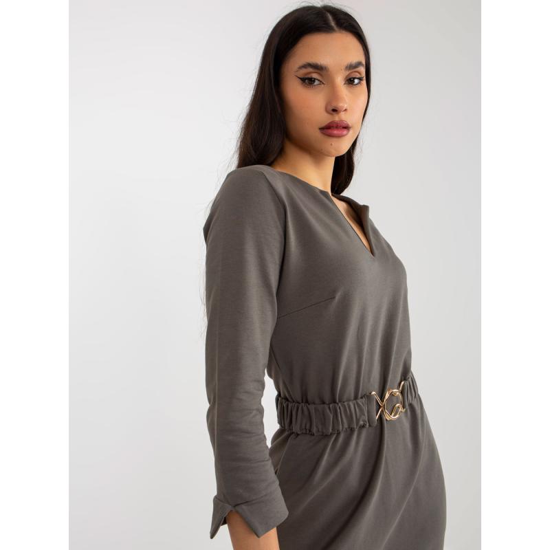 Dámské šaty s kapsami OCH BELLA khaki 