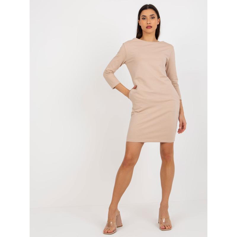 Dámské šaty s patentkami OCH BELLA béžové