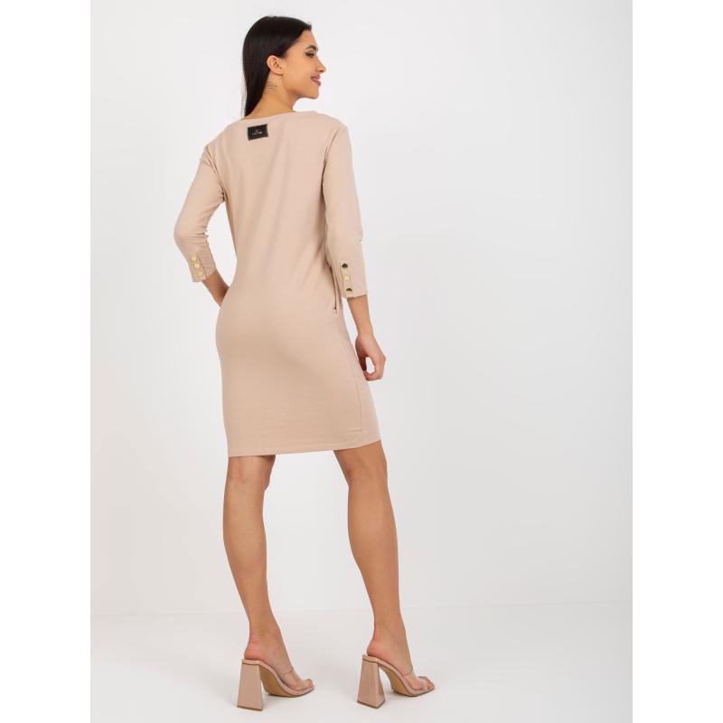 Dámské šaty s patentkami OCH BELLA béžové