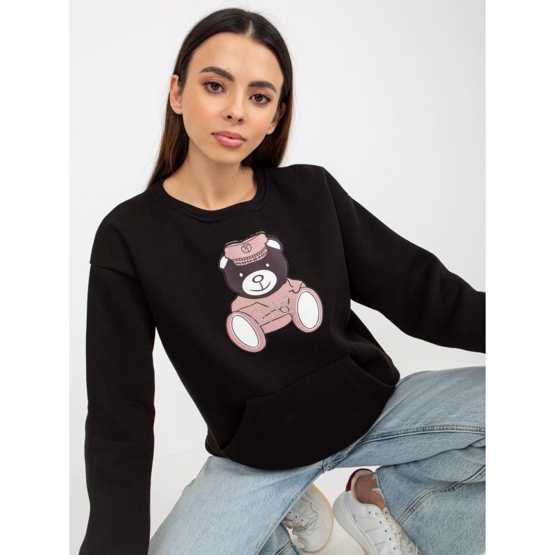 Női pulóver ISSA applikációval, fekete színű