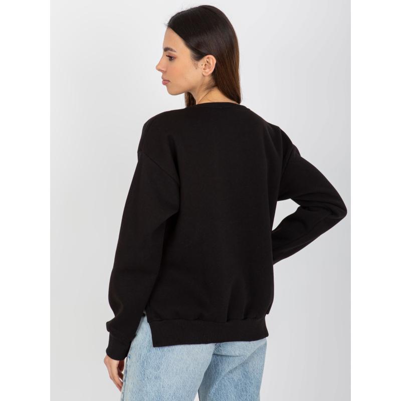 Női pulóver ISSA applikációval, fekete színű