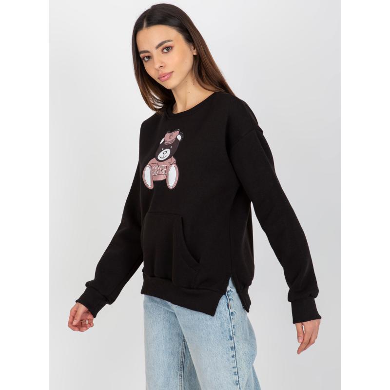 Női pulóver ISSA applikációval, fekete színű