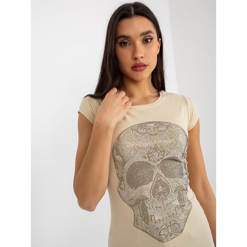 Dámské tričko s aplikací MOLLIE béžová
