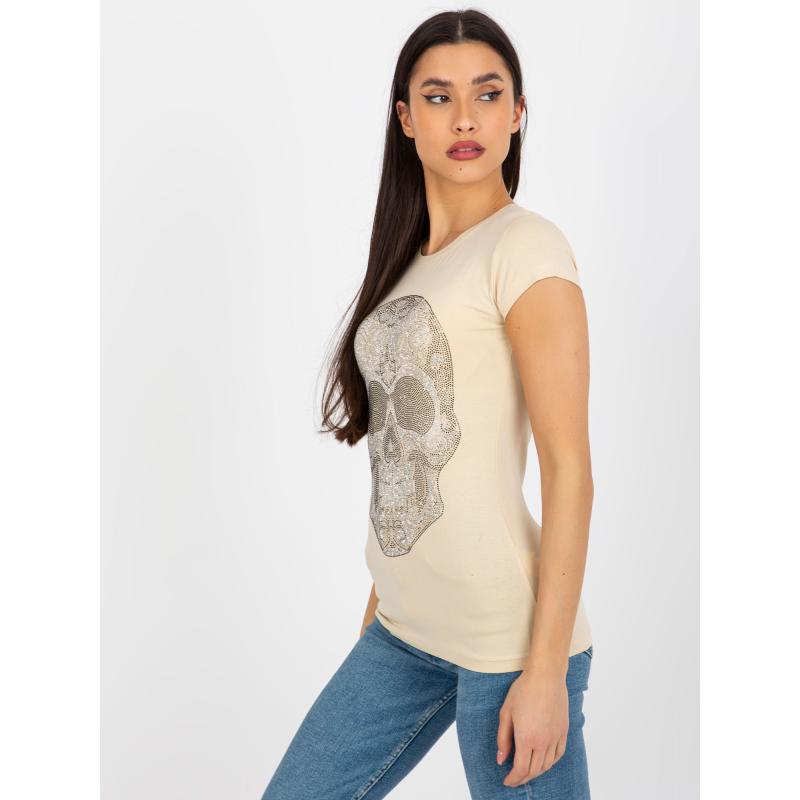 Dámské tričko s aplikací MOLLIE béžová